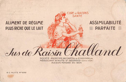 013928 "JUS DE RAISIN CHALLAND NEGOCIANT A NUITS ST GEORGES-ALIMENT DE REGIME ..." CARTA ASSORBENTE. II QUARTO XX SECOLO - Food