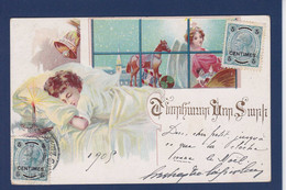 CPA Ange Angel Circulé Noël Litho - Angeli