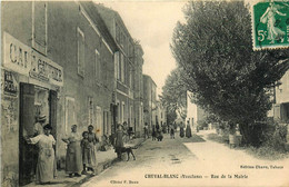 Cheval Blanc * La Rue De La Mairie * Café GAUTHIER * Villageois - Autres & Non Classés