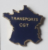 X254 Pin's Syndicat CGT Carte De France Transports  Achat Immédiat - Administrations