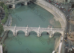 CARTOLINA  ROMA,LAZIO,VEDUTA AEREA DEL PONTE S.ANGELO,RELIGIONE,MEMORIA,IMPERO ROMANO,BELLA ITALIA,NON VIAGGIATA - Ponts