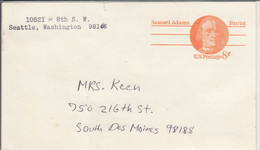 Appointment Postal Card, Entier Card, Issued From Seattle-King, Dept. Of Public Health, Postal Stationary, Scott UX66 - 1961-80