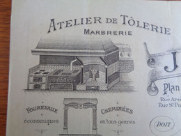 FACTURE - 86 - Dept. DE LA VIENNE - POITIERS 1904 - ATELIER DE TÔLERIS, MARBRERIE - J. TADDEOLI - Zonder Classificatie