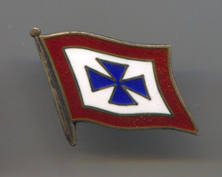 Sailing Nautical Flag, Vintage Pin, Badge, Enamel, Silver - Sailing, Yachting