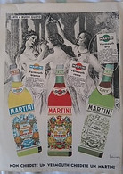 PUBBLICITA' ADVERTISING MARTINI FOGLIO PUBBLICITARIO RITAGLIO DA GIORNALE DEL 1955 - Posters