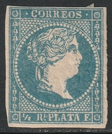 Cuba 1857 Sc 12 Antillas Ed 7 MH* Crazed/toned Gum - Cuba (1874-1898)
