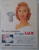 PUBBLICITA' ADVERTISING SOFIA LOREN SAPONE LUX FOGLIO PUBBLICITARIO RITAGLIO DA GIORNALE DEGLI ANNI '50 - Affiches