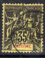 Mayotte N° 18 O  Type Groupe 35 C. Noir Sur Jaune, Oblitération Faible  Sinon TB - Used Stamps