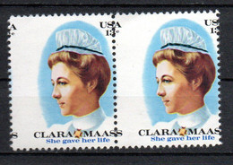 Etat Unis USA Amérique Saddle Stitching USA Stamp N° 1144 Clara Maas Piquage à Cheval 1976 - Variedades, Errores & Curiosidades