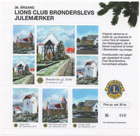Denmark, 2013, Julemaerker Lions Club Bronderslev, Mint Sheet. - Hojas Completas
