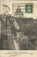 PARIS (18) , PARIS-MONTMARTRE , Basilique Du Sacré-Coeur , Funiculaire Et Escalier , 1924 - Arrondissement: 18