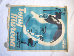 Affiche Tony Murena Signée Rob Accordéon Pub Fratelli Crosio Et Disques Odéon En L'état 45 X 56 Cm - Posters