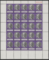 Denmark, Odder 1969 Velgorenhed, Mint Sheet Of 25 Stamps, Unfolded. - Feuilles Complètes Et Multiples