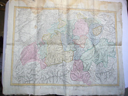 Belle Carte Générale De La Suisse 1803 Papier Chiffon ? 60 X 72 Cm - Cartes Géographiques