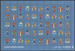 Denmark1969 Julemaerke, Mint Sheet Of 50 Stamps, Unfolded. - Ganze Bögen