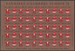 Denmark, Christmas 1978 Julemaerke, Mint Sheet Of 50 Stamps, Unfolded. - Hojas Completas