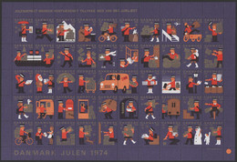 Denmark, 1974 Julemaerke, Mint Sheet Of 50 Stamps, Unfolded. - Volledige & Onvolledige Vellen