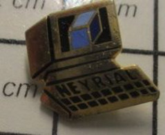 2922 Pin's Pins / Beau Et Rare / THEME : INFORMATIQUE / MINITEL NEYRIAL - Computers
