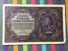 POLOGNE Billet De 1000 Marek Année 1919 - Polonia