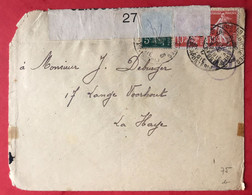 France N°137 Et 138 (x2) Sur Enveloppe Censurée - TAD POSTE MILITAIRE BELGIQUE 1917 Pour Les Pays-Bas - (B3276) - 1877-1920: Semi Modern Period