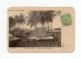 !!! DAHOMEY, CACHET DE PAOUIGNAN SUR CPA DE GRAND POPO DE 1904 POUR MIGENNES - Briefe U. Dokumente