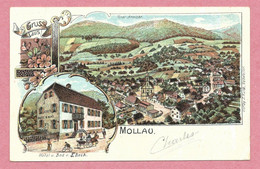 68 - GRUSS Aus MOLLAU - Litho Couleur Multivues - Hotel Und Bad - E. BECK - Bain Thermal - Autres Communes