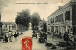 St Romain De Colbosc * Route Du Hâvre * Magasin De Cycles & Autos * Café * 1908 - Saint Romain De Colbosc