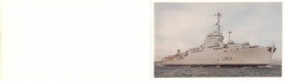 Format Env 14,5cms X9,5cms-ref AB170-carte Photo 2 Volets -marine Militaire -bateau De Guerre T C D Ouragan -/marius Bar - Warships