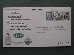 CARTE PUBLICITAIRE ANDORRE LABORATOIRE PHARMACEUTIQUE PLASMARINE IONYL CACHET Et AFFRANCHISSEMENT À VOIR 1950 - Briefe U. Dokumente