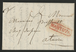 MANTOVA En Rouge Sur Lettre Datée D'OSTIGLIA En 1819 Pour TURIN. TB (voir Description) - 1. ...-1850 Prephilately