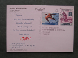 CARTE PUBLICITAIRE SAN MARIN LABORATOIRE PHARMACEUTIQUE PLASMARINE IONYL CACHET Et AFFRANCHISSEMENT À VOIR 1958 - Storia Postale