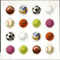 SPORT BALLS PANE. (SPORTS DE BALLE) Feuille Entière 16 Timbres Neufs ** Yv.5019/26.Année 2017.Forever Stamps - Ongebruikt