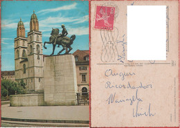 Zurich. Grossmunster Und Hans Waldman Denkmal . Viaggiata 1968 - Wald