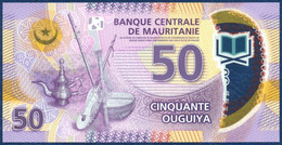 MAURITANIA - MAURITANIE 50 OUGUIYA P-22 POLYMER Ibn Abbas Mosque, Nouakchot - Musical Instruments 2017 UNC - Mauritania