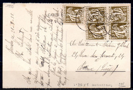 337 (5x) Op Postkaart Gestempeld LEOPOLDSBURG - 1932 Ceres Y Mercurio