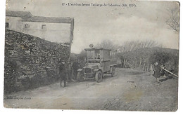 34 L'AUTOBUS DEVANT L'AUBERGE DU CABARETOU 1915 Route De Saint-Pons à La Salvetat CPA 2 SCANS - Autobus & Pullman