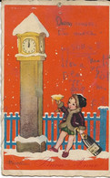 10-BUSI-BUON NATALE-FIRMATA VIAGGIATA 1925-BAMBINA CHE BRINDA ALL ANNO NUOVO - Busi, Adolfo