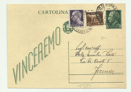 CARTOLINA POSTALE VINCEREMO - CASTELFRANCO DI SOPRA 1945 - AFFRANCATURA MISTA - Marcophilie