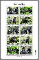 BURUNDI 2022 MNH Gorillas Gorilles M/S ZDR. - OFFICIAL ISSUE - DHQ2214 - Gorilles