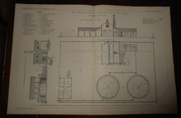Plan D'un Type D'usine à Gaz Pouvant Faire Le Service D'une Ville De 30 000 Habitants. 1872. - Opere Pubbliche