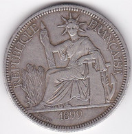 Indochine Française. 1 Piastre De Commerce 1899 A . En Argent , Lec 270 - Französisch-Indochina