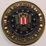 USA "Federal Bureau Of Investigation / FBI" Superb Enamel Medal Or Challenge Coin / D; 45 Mm; 34,50 G / RARE Version - Profesionales/De Sociedad