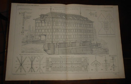 Plan D'une Nouvelle Usine En Fer De M. Menier à Noisy Sur Marne. 1872. - Architecture