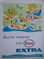 PUBBLICITA' ADVERTISING ESSO EXTRA FOGLIO PUBBLICITARIO RITAGLIO DA GIORNALE DEGLI ANNI '50 - Affiches