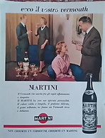 PUBBLICITA' ADVERTISING VERMOUTH MARTINI FOGLIO PUBBLICITARIO RITAGLIO DA GIORNALE DEGLI ANNI '50 - Affiches