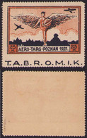 Poland 1921 Error / Tabromik, Extra Charge For Air Mail, With Imperforated Tag / Guarantee Berbeka P67 - Variétés & Curiosités