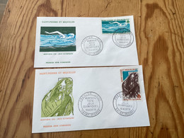 2 Enveloppes 1er Jour Saint-pierre Et Miquelon Jeux Olympiques 1976 - Gebruikt