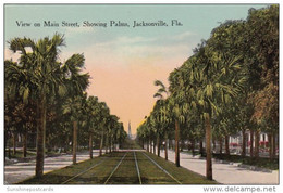 Florida Jacksonville Main Street Showing Palms - Jacksonville