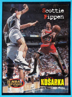 SCOTTIE PIPPEN (NBA Finals 1997) - Croatian Yugoslav Old Basketball Card (sticker) Muflon * Chicago Bulls Basket-ball RR - 1990-1999