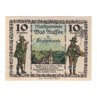 Billet, Autriche, Bad Aussee Stm. Marktgemeinde, 10 Heller, Poisson 1, 1920 - Austria